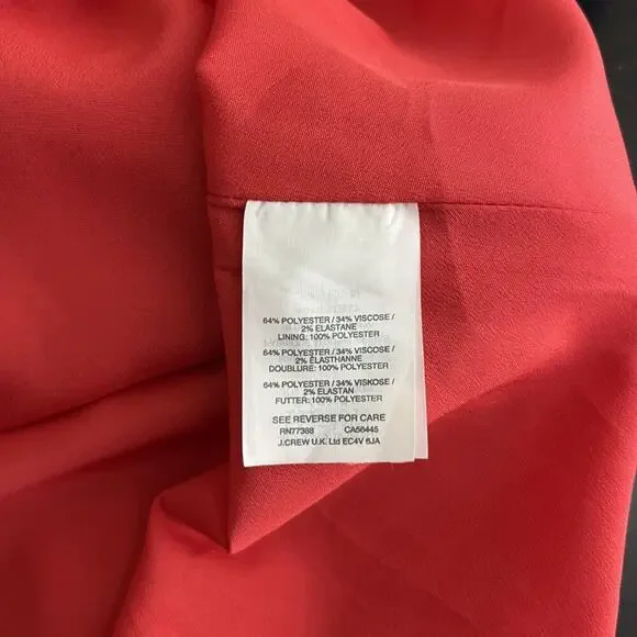 2/$30 J. Crew Bell-Sleeve Crepe Dress Dark Papaya 0 #8676 - Picture 7 of 9